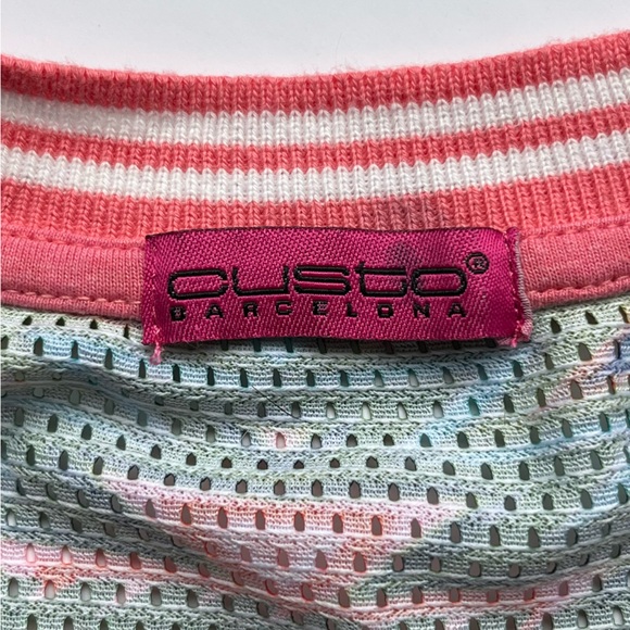 Custo Barcelona Women’s Sleeveless Tank Top ‘Cat Stripe’ Fine-Mesh Size 1 Small - Picture 5 of 7